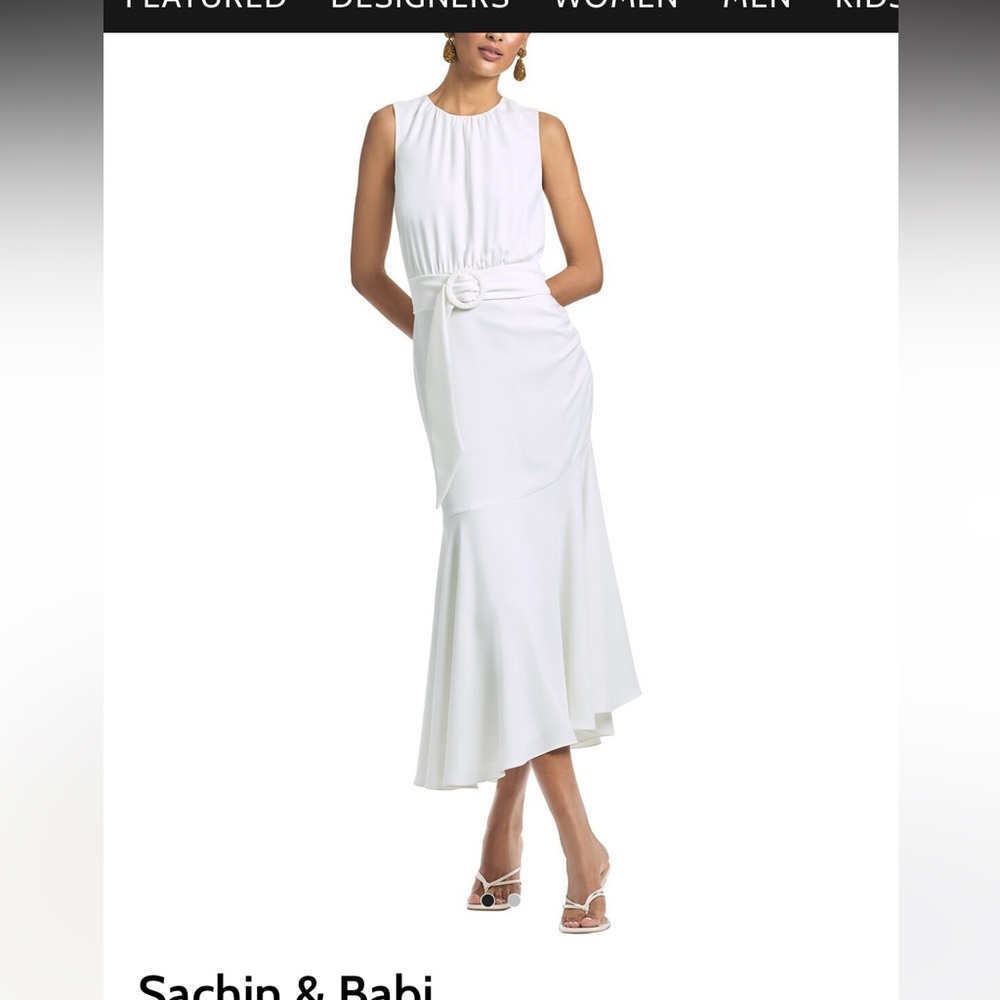 Sachin and Babi white dress size 10 new in plastic - Picture 1 of 7
